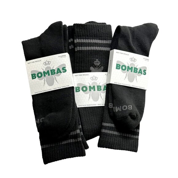 Bombas | 3 Pairs of Men's XL Black Crew Socks - Picture 1 of 5